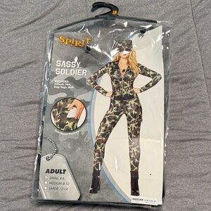 Spirit Sassy Soldier Women's Camo Jumpsuit - Green Camo
